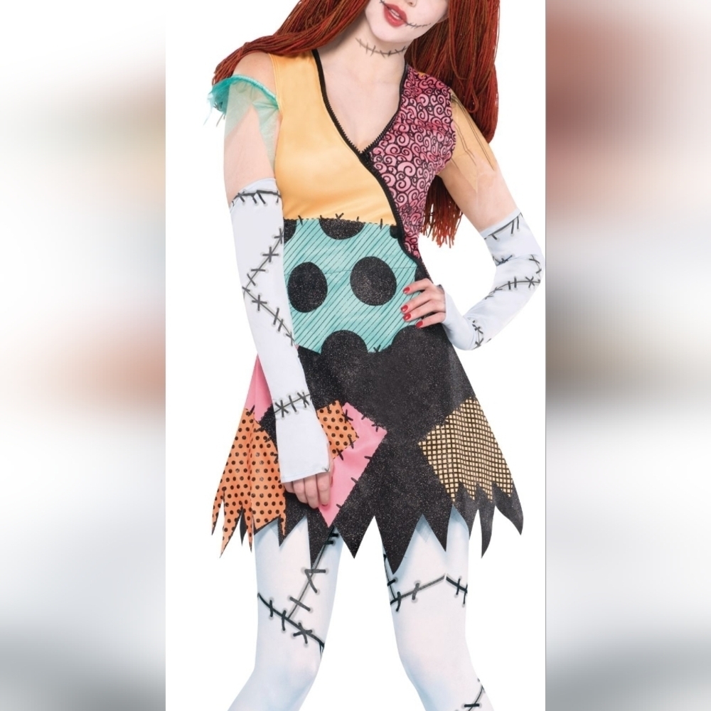 🎃 S/M • Disney Tim Burton's NBC • Sally Patchwork Halloween Dress - Multicolor